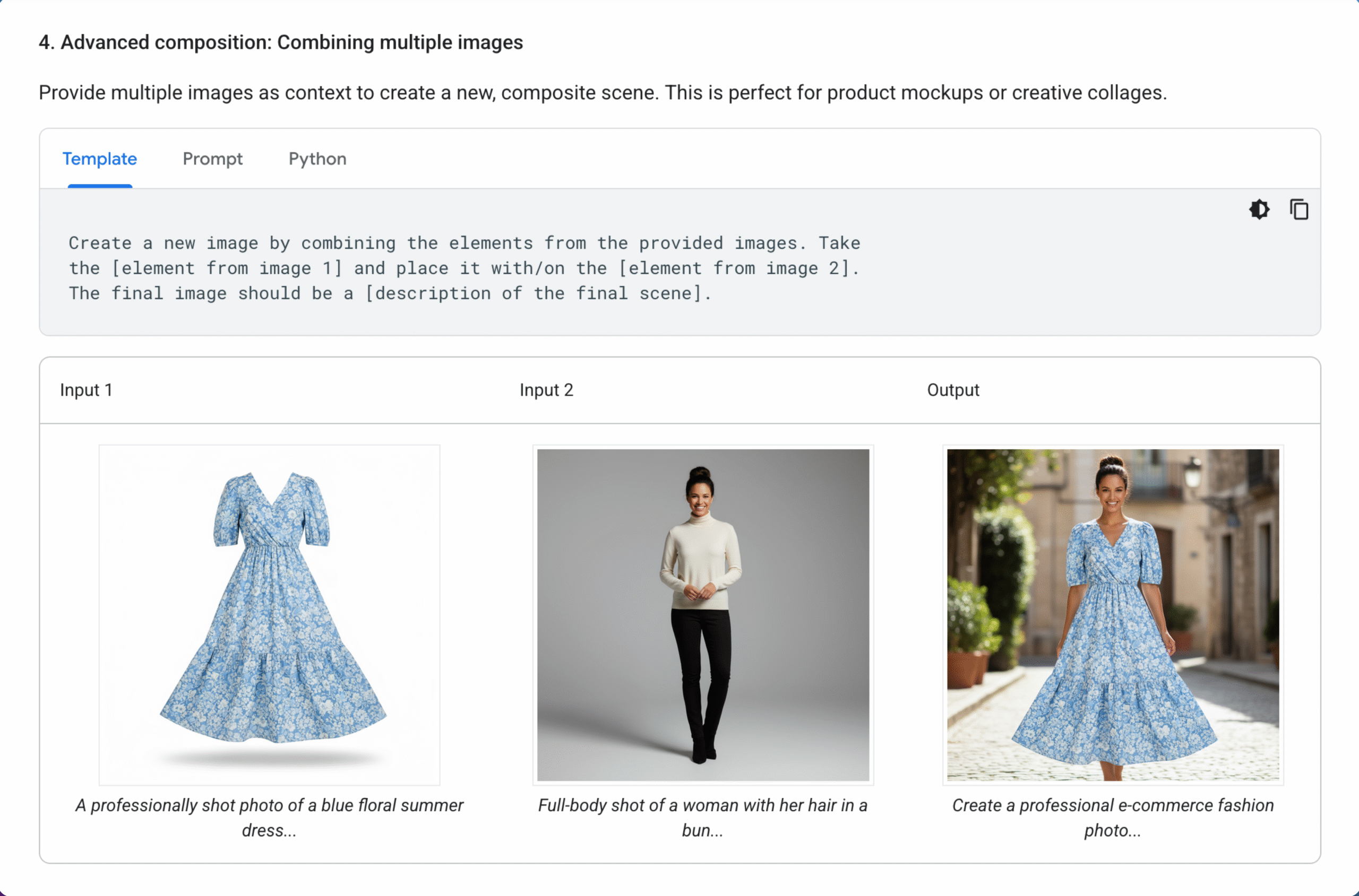 Prompt instructions in Google AI Studio docs